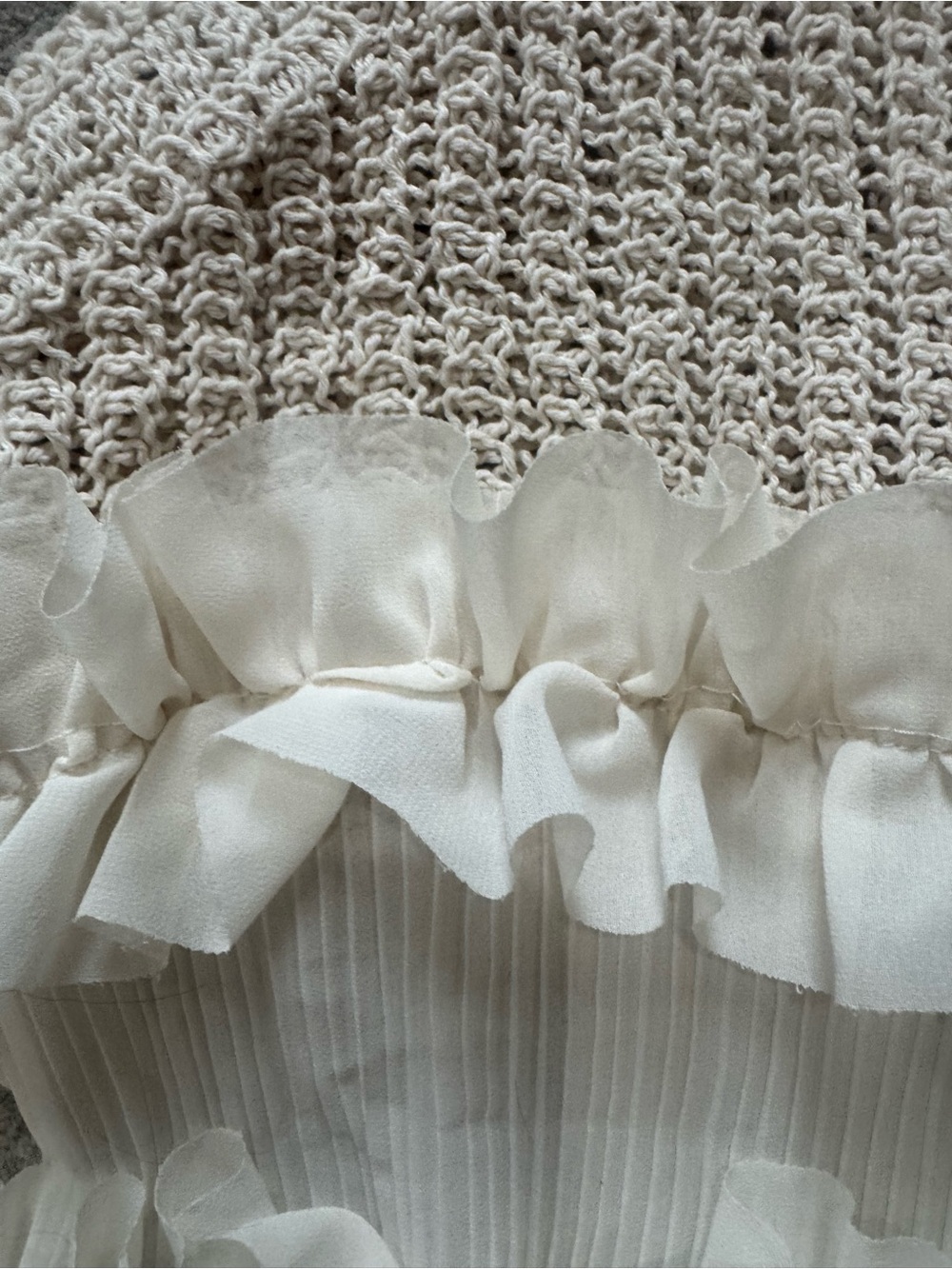 POL Cream Crochet & Ruffle Tank Top - Picture 4 of 6